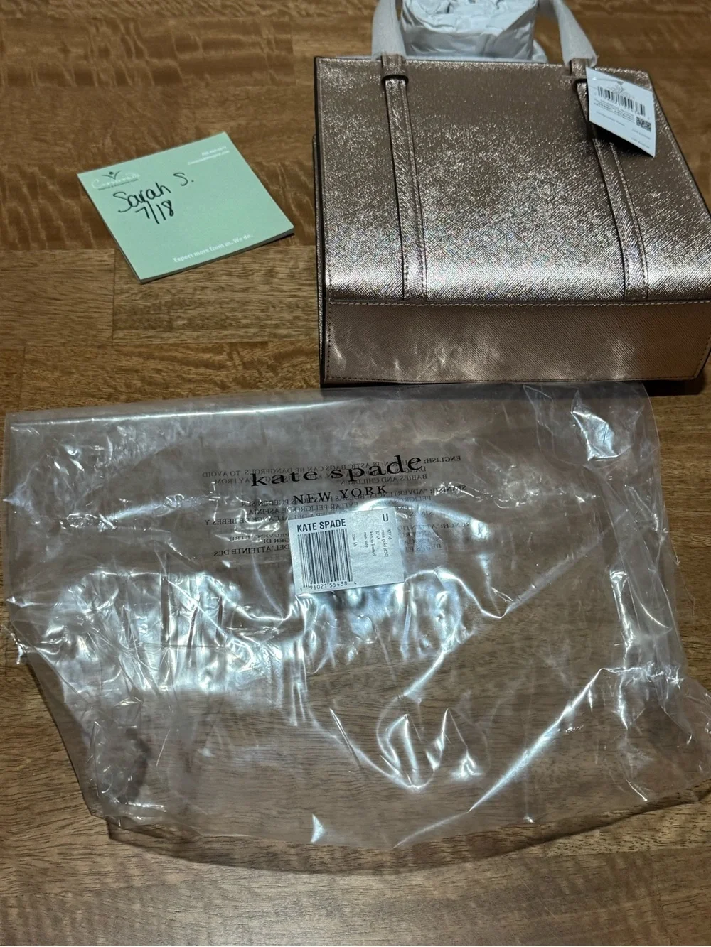 kate spade metallic rose gold crossbody tote